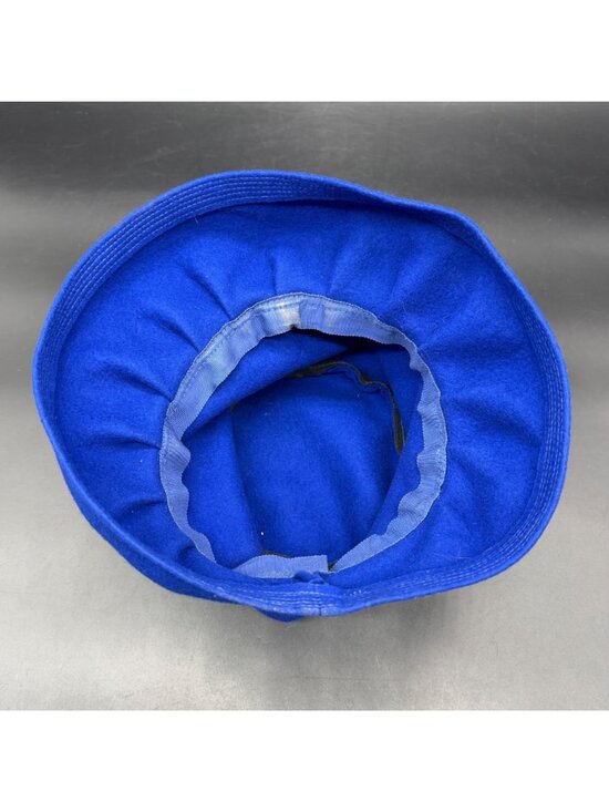 Vintage Blue Felt Hat Bow Detail Union Made Mid Century Accessory Retro Chic main image 12